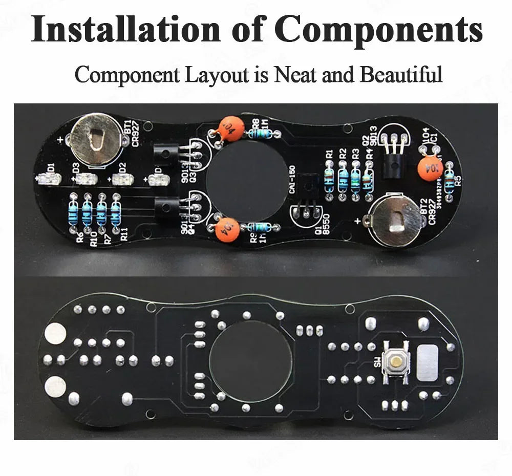 DIY LED Fidget Top Electronic Kit Soldering Project Practice Solder Assembly DIY Electronic Kit Component Colour Light
