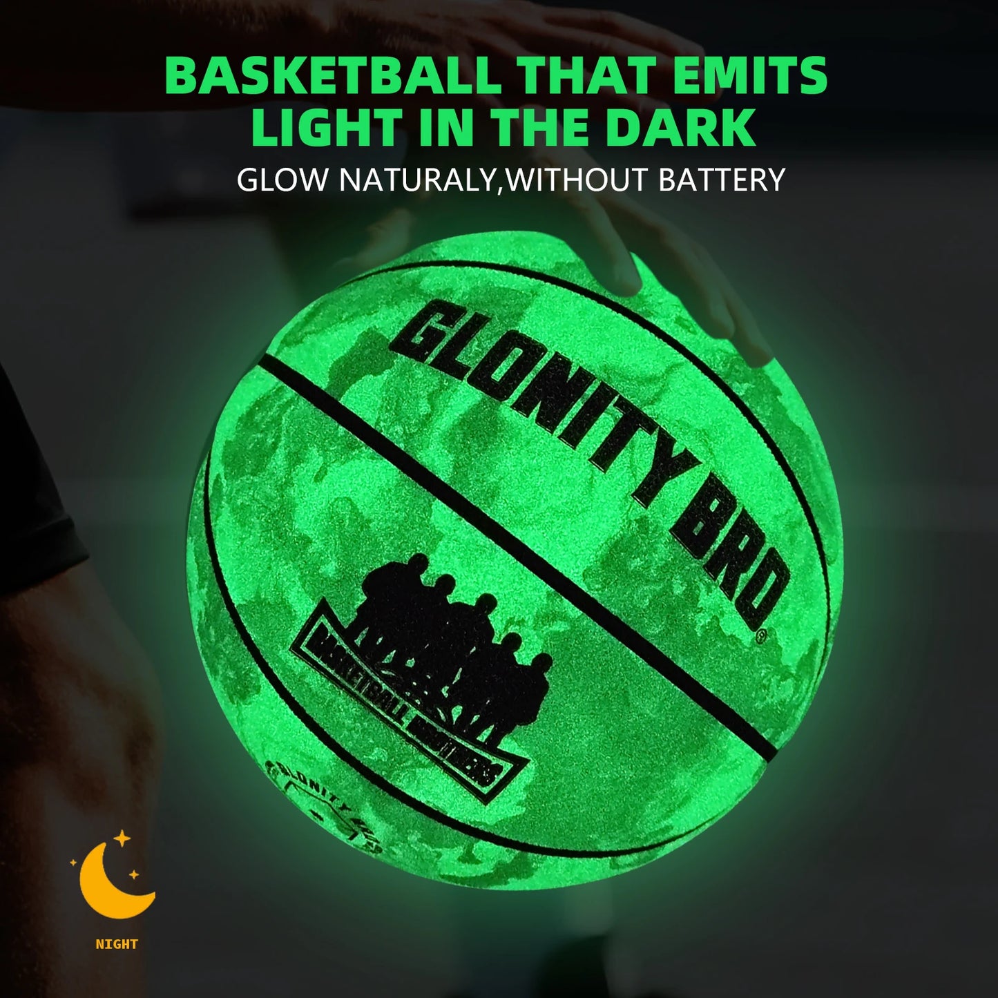 Glowing Basketball Adult Youth Men Official Size 5/6/7 Non-slip Outdoor&Indoor Night Use Durable Luminous Basketball Ball Green