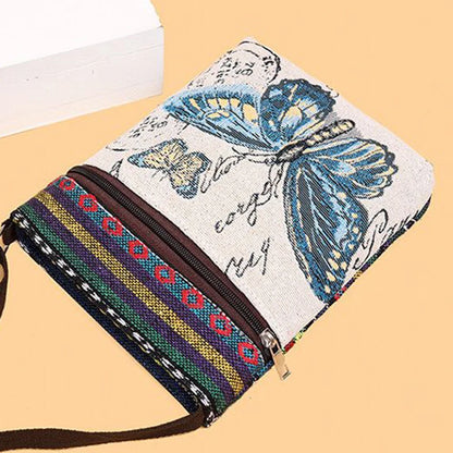 Lady Crossbody Shoulder Bag, Phone Purse Handbag, Ethnic Style Embroidered Messenger Bag, Retro Small Canvas Bag