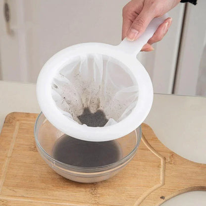 100/200/400Mesh Kitchen Ultra-Fine Nylon Mesh Strainer, Plastic Sieve Fine Mesh with Handle Kitchen Tool for Milk, Yogurt, Juice