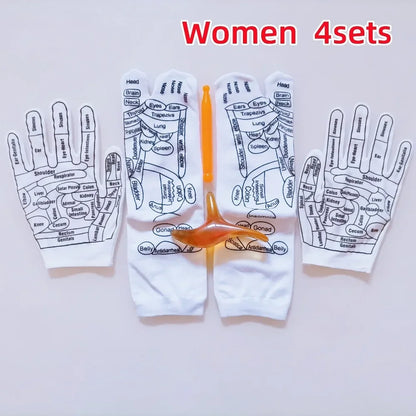 6Pcs Foot Pressure Point Therapy Trigger Point Massager Stick Acupressure Reflexology Sock with Massage Tools Set Foot Care Tool