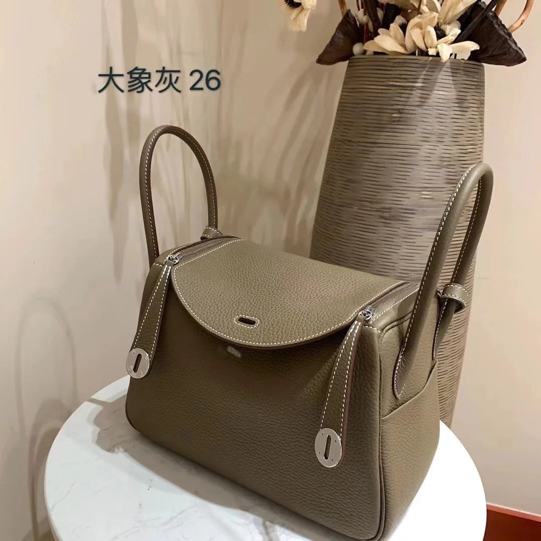Women's Handbag 2025 New Style Top Layer Cowhide Leather Lundy Mini Doctor Bag Genuine Leather Handbag Single Shoulder Crossb...