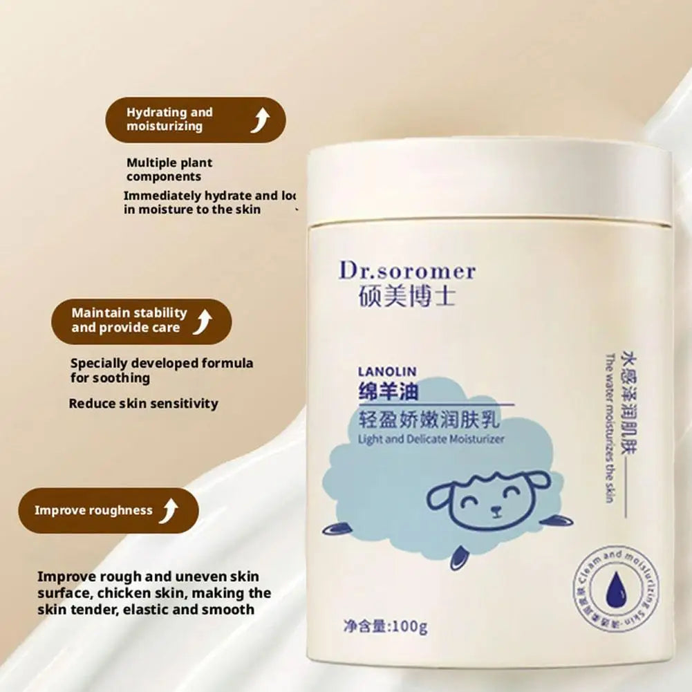 2PCS Lanolin Body Lotion Lanolin Moisturizing Skin Cream for Dry Skin Deep Hydrating Hand Body Lotion Non-Greasy Fast-Absorbing
