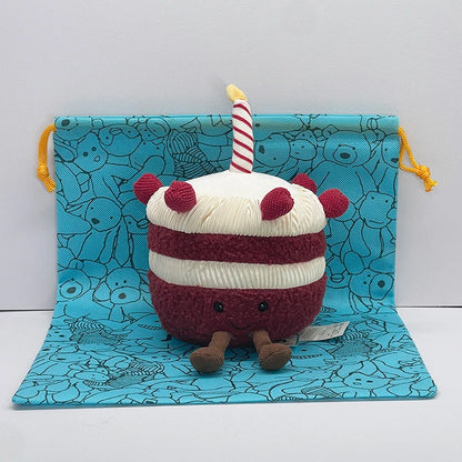JC Pink Cake Bear Plush Toy, Leopard-Print Rabbit, Birthday Cake Plush Toy, Ski-Suit Bear Ornament, JC Sheepdog Plush Gift
