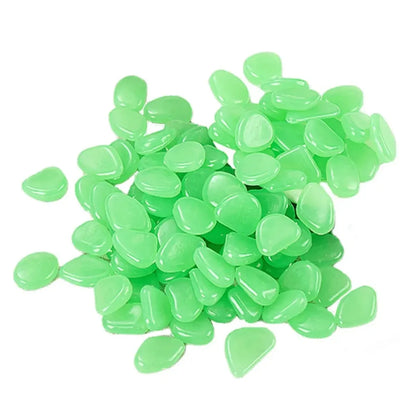 300Pcs the Garden of Light on the Dark Pebbles for Yard Rock and Manwalk Decoration Fairy Tale Garden DIY Decorative Luminous Stone