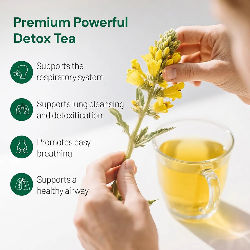 Mullein Leaf Herbal Tea - Supports lung and respiratory health - Supports daily wellness - Caffeine-free, sugar-free, vegan