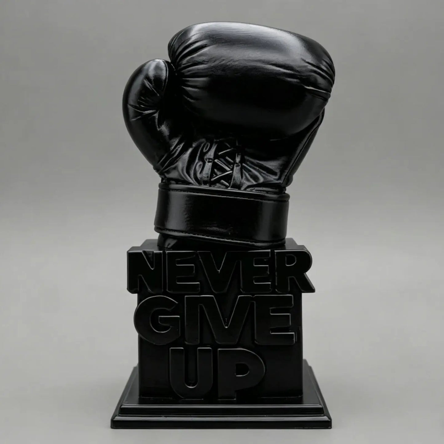 3D Printed "Never Give Up" Boxing Glove Figurine Inspirational Desk Decor Motivational Sculpture for Office Home Gift Birthday