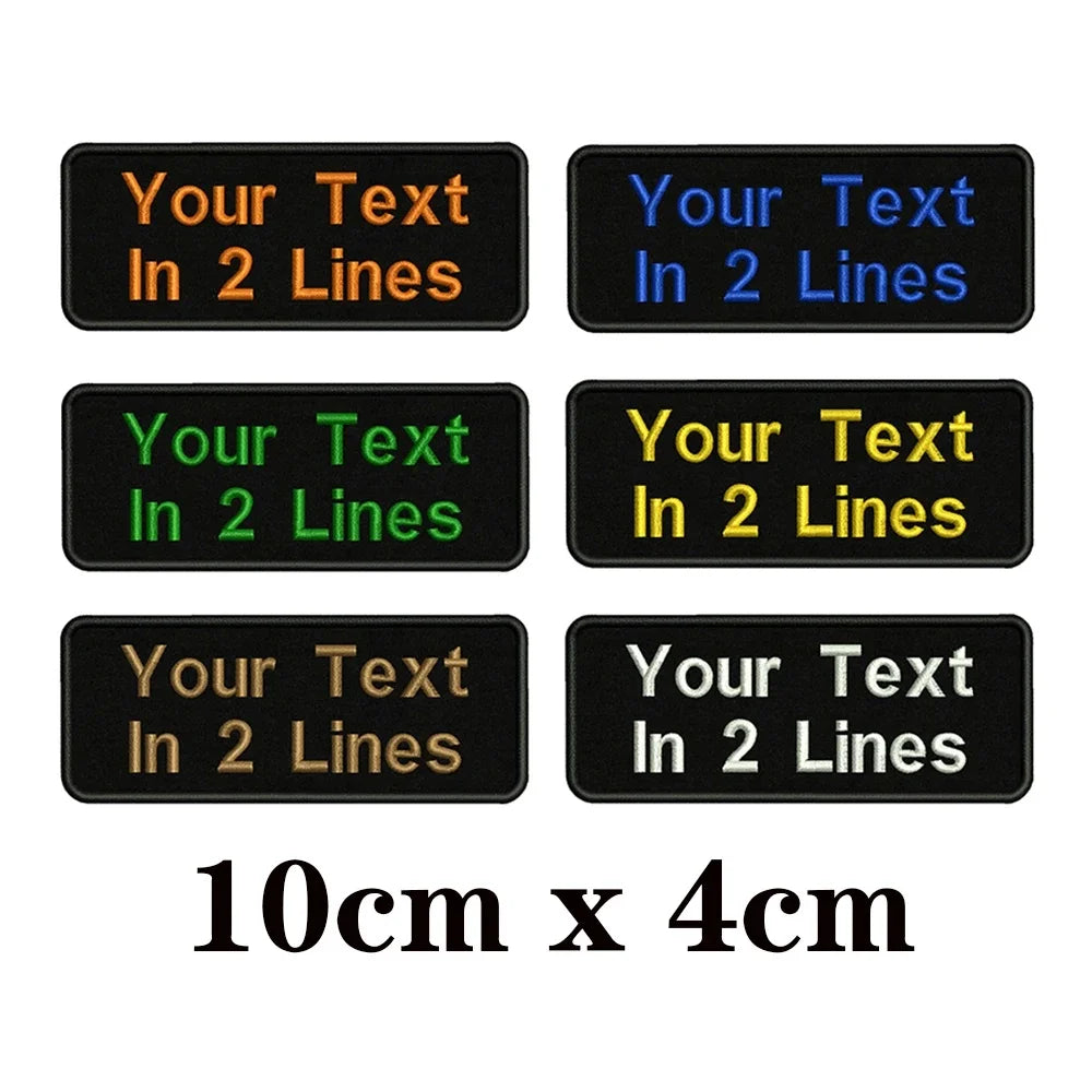 1PC 10cm X 4cm Custom Personalized Name Number Patch Stripes Badge Tags Chevrons Armband Iron On Embroidered