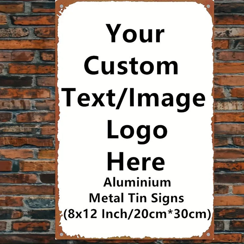 Custom Rectangular Iron Wall Painting Custom Pattern Print, Vintage Personalized Metal Tin Sign, Durable Waterproof Retro Art