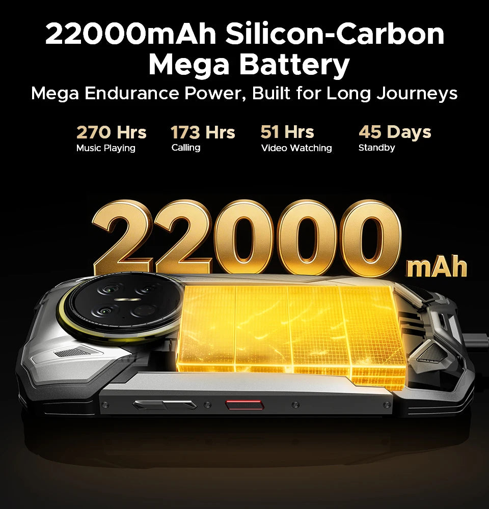 World Premiere DOOGEE V Max 2 Pro 5G Rugged Phone 6.78" FHD+ IPS 120Hz Display 48GB+1TB 22000mAh 200MP 120W Smartphon Android 16