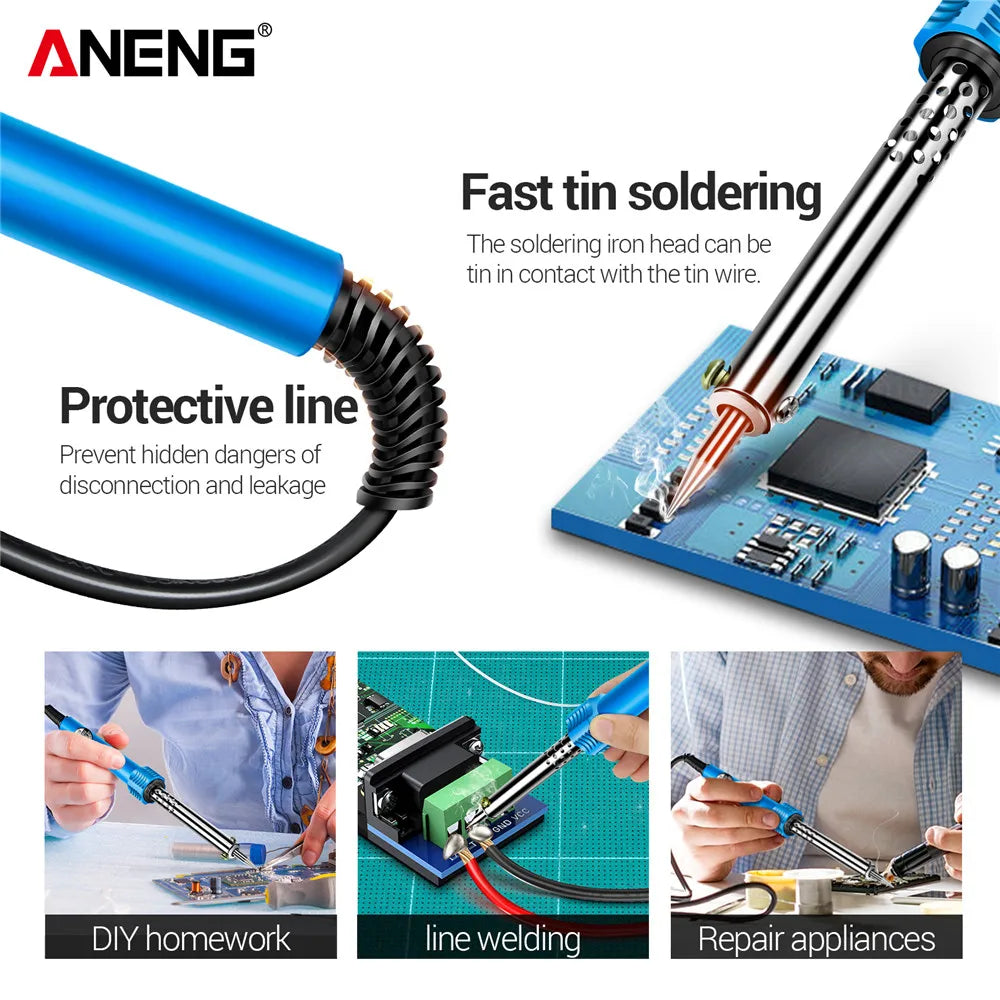 ANENG SL402 Electric Soldering Irons 220/110V Welding Repair Mica Heating Core 30/40/60W Temperature Adjustable Solder Tip Tools