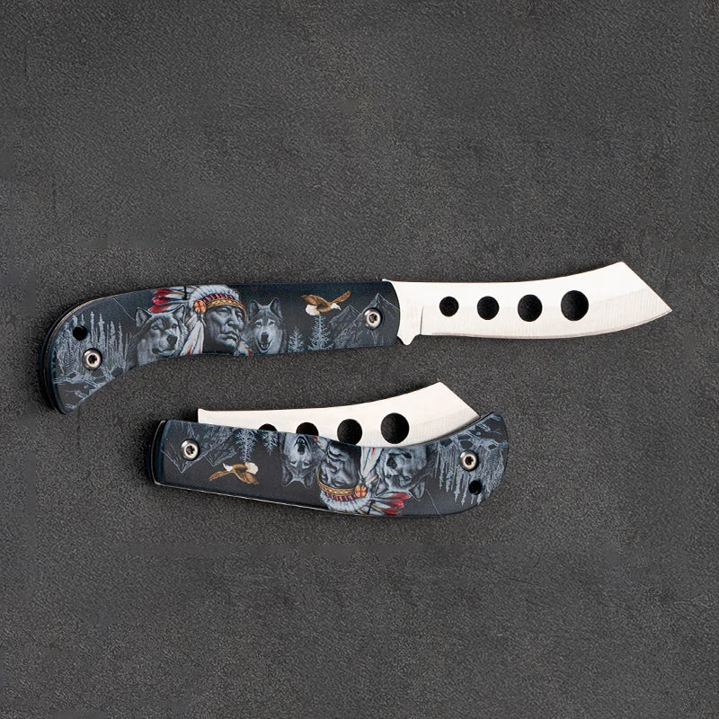 Pocket Portable Mini Folding Knife Stainless Steel Self-defense EDC Multi-purpose Camping Camp tools Halloween style