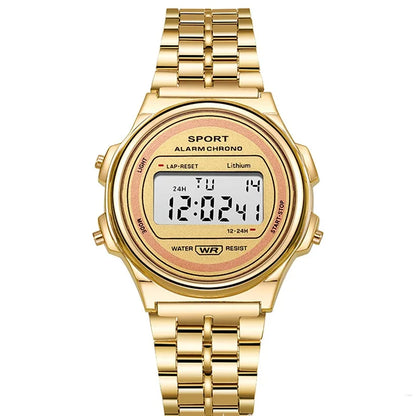 YIKAZE Steel Men's Watch Classic Business Men Digital Watches Alarm Chrono Electronic Wristwatch Sports Clock for Man Women