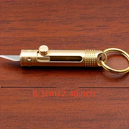 Sports Mini Copper Knife with Keychain Pendant - Portable Multi-functional Tool, Suitable for Camping, Daily Carrying and Paper Cutting, Portable Disassembly and Assembly Design, A Must for Men's Durable Outdoor Survival, Met
