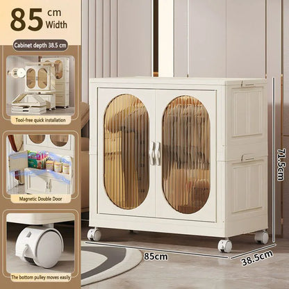 Foldable Baby Closet Plastic Infant Wardrobe Children's Clothing Storage Cabinet for Home Bedroom No Installation Needed
