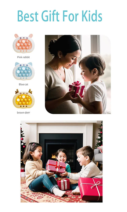 3 Colors 1 pcs Electronic Pop Quick Push Bubbles Game Machine Kid Cartoon Fun Squeezing Toys Anti Stress Sensory Bubble Toy Gift