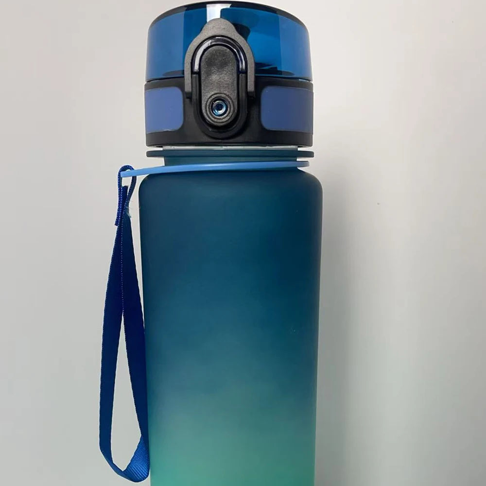 650ML Gradient Sports Water Bottle with Time Marker Large Capacity Leakproof Drinking Cup Summer Outdoor Fitness Travel Tumbler