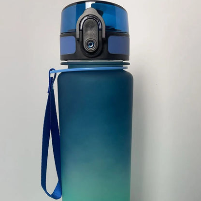650ML Gradient Sports Water Bottle with Time Marker Large Capacity Leakproof Drinking Cup Summer Outdoor Fitness Travel Tumbler