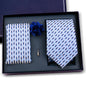 Elegant Ties For Men Classic Paisly Neck Tie Pocket Square Brooch Set With Gift Box Mens Business Wedding Suit Accessories