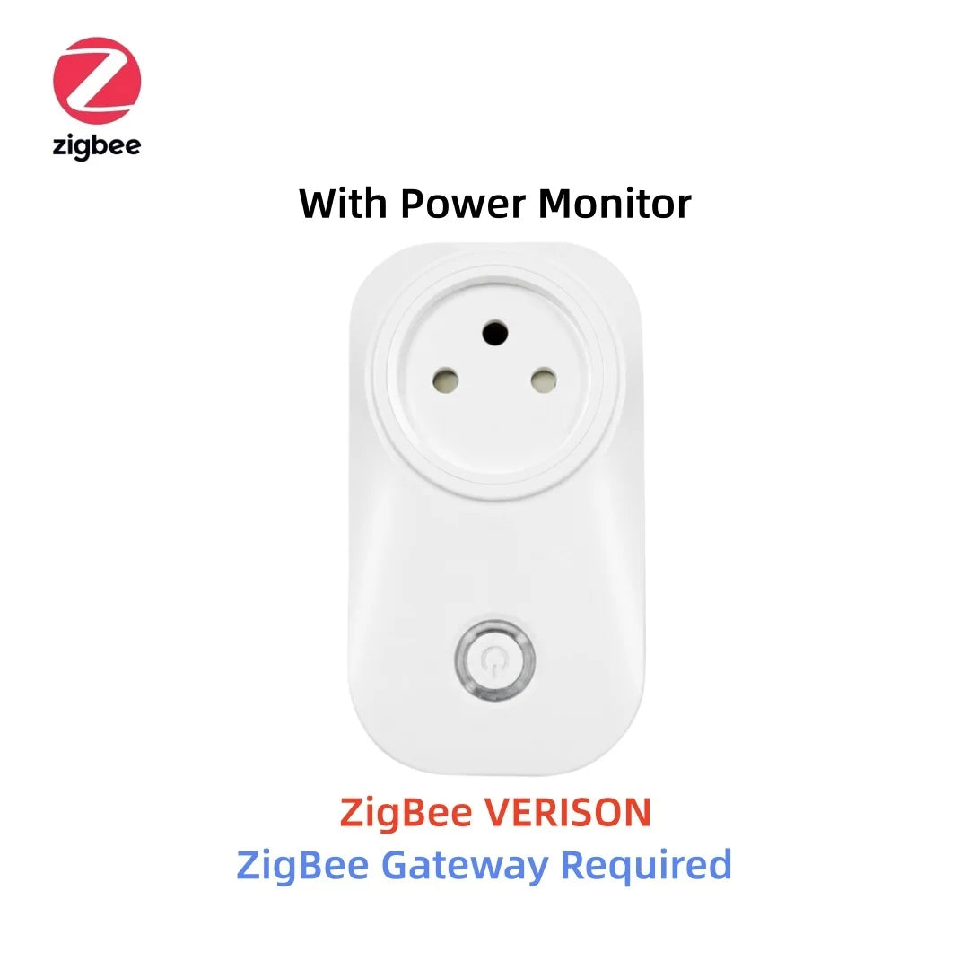 16A Tuya Smart Plug WiFi Zigbee Smart Socket Israel Plug With Energy Monitoring Timer Voice Control Alexa Google Smart Life APP