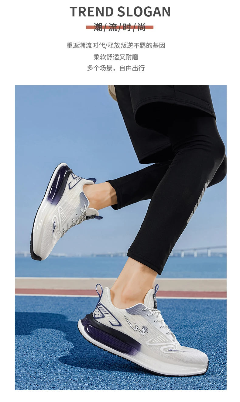 Men's breathable casual sneakers four seasons new soft sole non-slip lightweight racing outdoor running shoes speed sports shoes