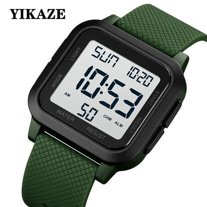 YIKAZE Sports Watch for Men Luminous Waterproof Men's Sport Watches Outdoor Military Clock Student LED Electronic Wristwatch