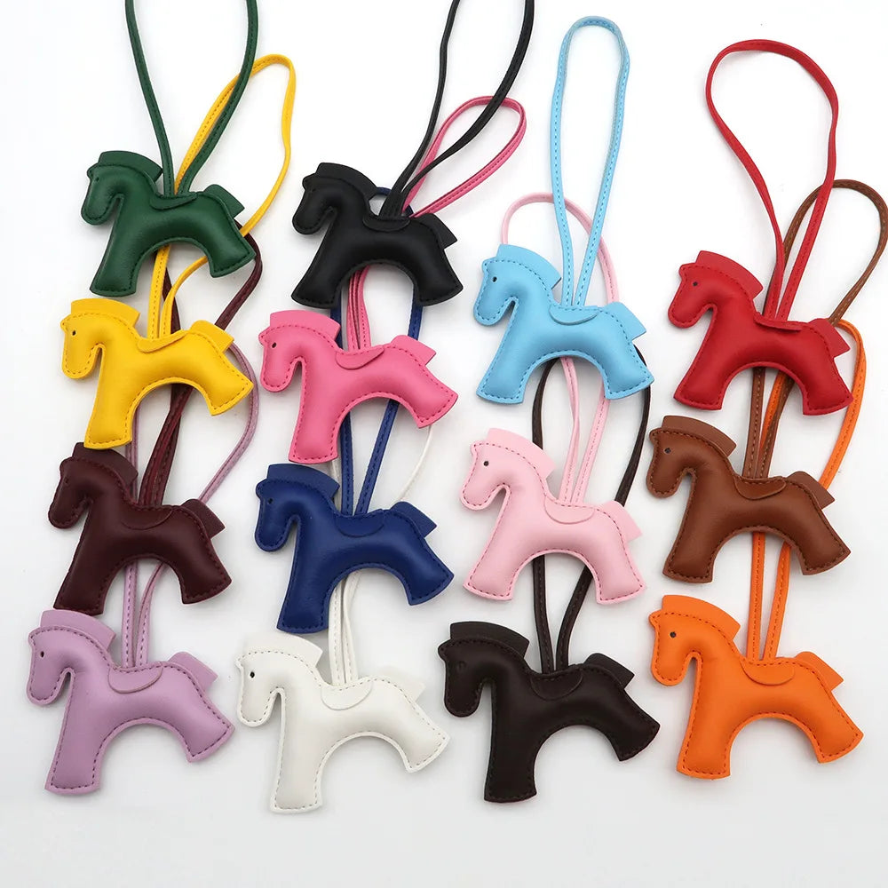 Pony Bag Charm, PU Leather Luggage & Car Pendant, Premium Versatile Travel Accessories