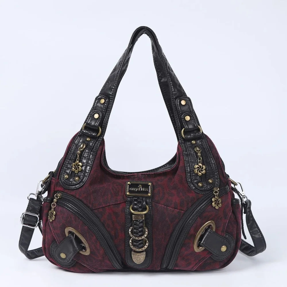Versatile Women Handbags Leopard Shoulder Bag Top-handle Bag Fashion Satchel Dumpling Pack Shoulder Bag Large Tote Bag Purse