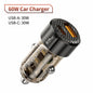 Toocki Transparent USB Type C Car Charger PD QC 3.0 Fast Charging 60W USB C Car Mobile Phone Charger Adapter For iphone Android