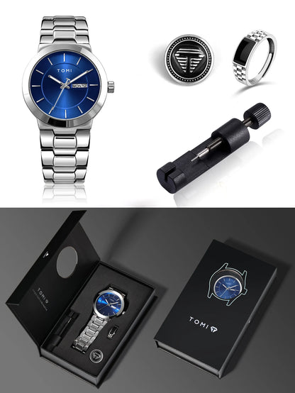 TOMI Luxury Business Men's Watch Gift Box Set Lapel Box Trendy Simple Multi-functional Quartz Watch Men's Watch Christmas