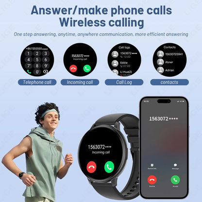 LIGE New Smart Watch Men Bluetooth Call Heart Rate Blood Oxygen Monitoring IP67 Waterproof Sports Men Smartwatch for Android ios
