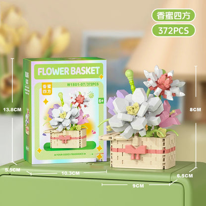 Bouquet Flower Mini Diy Building Block Toys for Children Bricks Blocks for Adults Constructor Micro Bricks Construction Set Gift