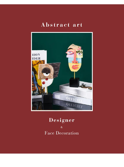 Abstract Facial Art Ornaments INS Nordic Style Home Resin Crafts Creative Living Room Wine Cabinet Decoration and Decoration