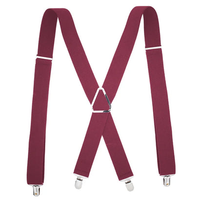 Solid Color Elastic Polyester Suspenders Braces Men Women Black Red Adjustable Straps For Wedding Suit Skirt Accessories Gifts