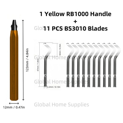 Deburring Tool Set RB1000 with Swivel Blades 1 or 11 PCS BS1010 BS1018 BK3010 BS3010 Metal Handle Deburr Tool Edge Burr Remove
