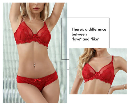 2022 New Sexy Lace Ultra Thin Thick Bra Panty Big Size Female Lingerie Set Women Underwear Brassieres 75-95BC Cup
