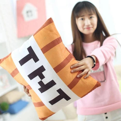 Nice Tnt Plush Pillow Cube Toy Key Chain Pendant Soft Plush Stuffed Toys Xmas Birthday Gifts For Kids Spoof Decoration
