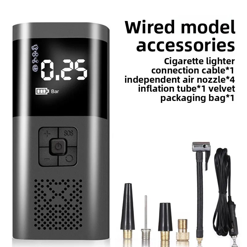 3-in-1 Wireless Car Inflator - Handheld Jump Starter & Power Bank for Car, Home & E-Bike