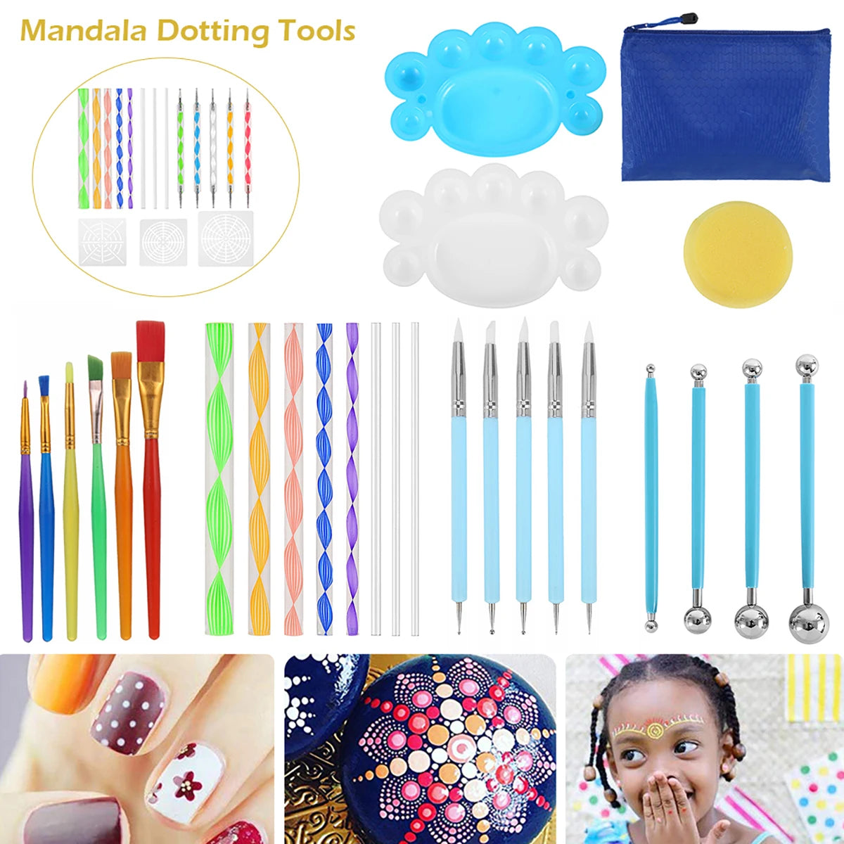 Mandala Dotting Tools for Rock Painting Kits Dotting Art Pen Paint Stencil Drawing Stylus Brush Art Supplies Mandala Art Tool