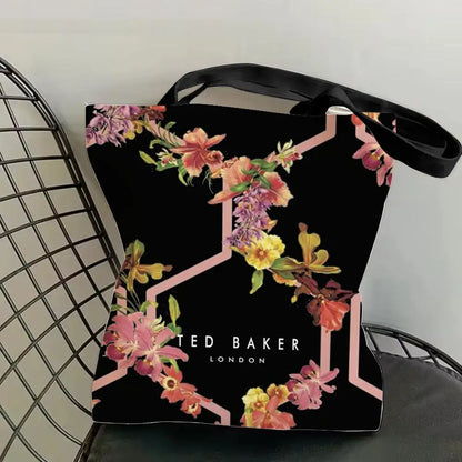 Fashion T-TED B-BAKERs Storage Bags Canvas Double-Sided Print Fashion Shoulder Tote Shopping Bag Gift Eco Handbags