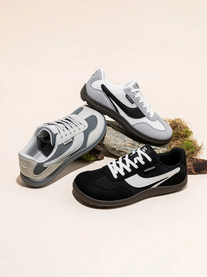 HOBIBEAR Wide Barefoot Shoes Womens Mens Zero Drop Minimalist Sneakers Artificial Leather Mesh Retro Walking Shoes