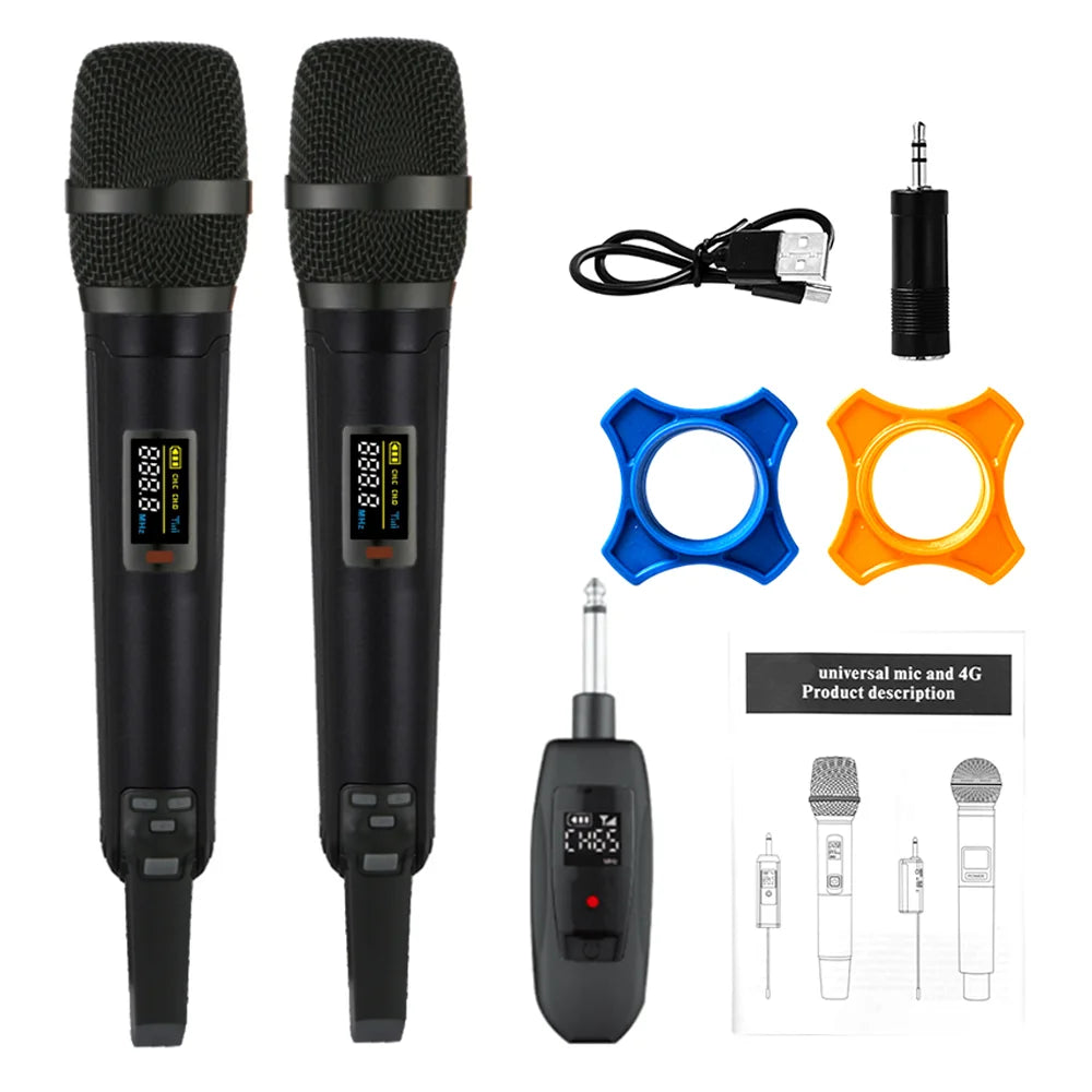 SKM9000 Professional 2 Channel Wireless Super 2.4G Karaoke Handheld Microphone for Teaching Wedding Party Show Meeting Speech