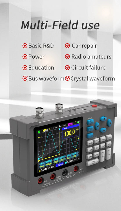 ZEEWEII DSO3D12 3.2 Inch Desktop Digital Oscilloscope 120M Bandwidth Dual Channel Multimeter and Signal generator 3 in 1