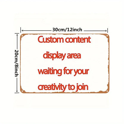 Custom Personalized Rectangular Metal Tin Wall Art, Retro Custom Print Iron Plate Painting, Anti-rust Durable Retro Decor