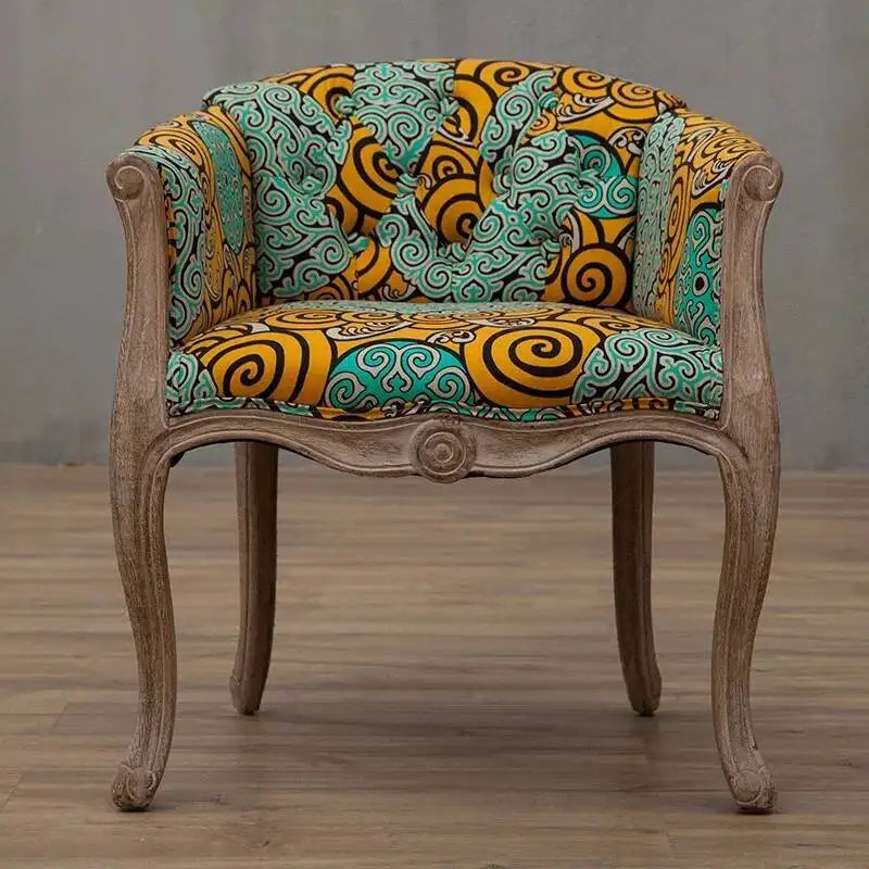 Leisure Sofa Chair, Solid Wood Antique Dining Chair, European Hotel Dining Chair, Living Room Leisure Sofa,Support Customization