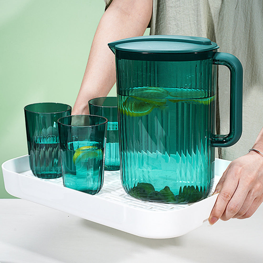 2200ml Cool Water Jug Transparent Refrigerator Water Kettle And Cups Water Pot With Handle Large Capacity Office Household Jug