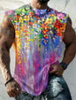 Men's Tank Top Sleeveless T-Shirt Pattern Print Summer Sports Running Gym Designer Casual Muscle Sleeveless Clothing 3D Printed