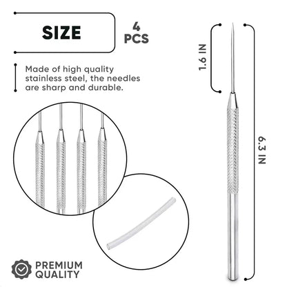 4pcs Aluminum Stick Detailing Needle Clay Tool Pottery Ceramics Tools Polymer Clay Sculpting Modeling DIY Tool Cake Accessories