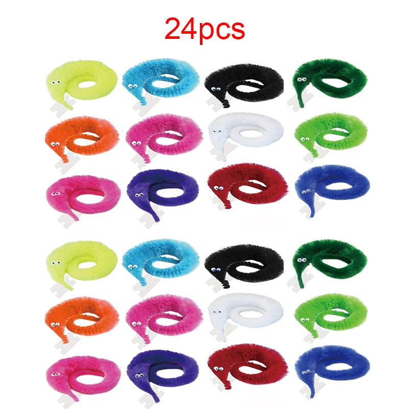 Fuzzy Magic Worm Trick Toys For Kids Wiggly Twisty Worm On a Invisible String Carnival Party Favors Children Magic Props