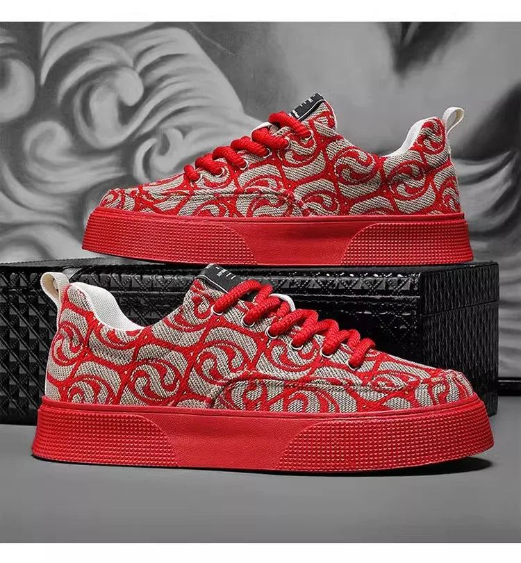 Summer breathable canvas men's shoes versatile mesh thick sole casual board shoes flat bottom comfortable outdoor walking shoes